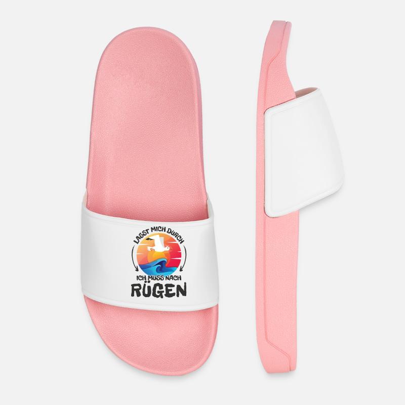 Lasst mich durch nach Rügen Möwe Sonne Strand - Frauen Badelatschen - Hellrosa