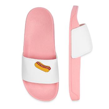 Hot Dog Fast Food Sausage Rolls - Claquettes Femme - rose clair - Devant