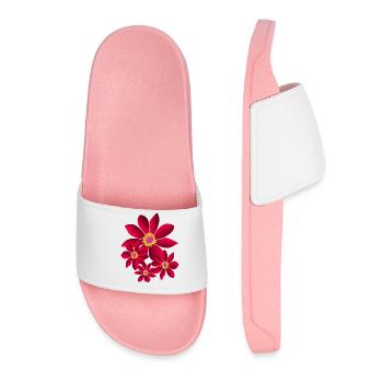 Flower, pink, flowers, floral, flower meadow, floral - Women’s Pool Sliders - light pink - Front