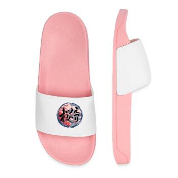 Japanese Sakura Flower Flowers Japanese Kanji - Women’s Pool Sliders - light pink - Front