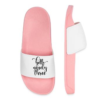 Hello Ninety Three Cute 93 Years Old Birthday - Women’s Pool Sliders - light pink - Front