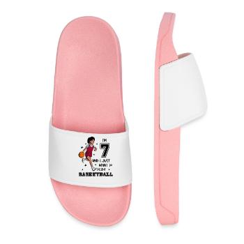 Girl plays basketball - I' - Women’s Pool Sliders - light pink - Front