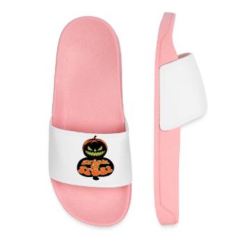 Scary Pumpkin Face Trick or Treat Halloween Outfit - Claquettes Femme - rose clair - Devant