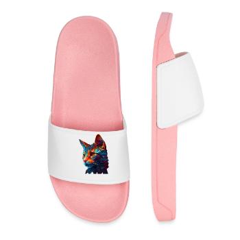 Chaton Chaton Chat Polygone Chat - Claquettes Femme - rose clair - Devant