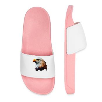 Conception polygonale cool avec un pygargue à tête blanche - Claquettes Femme - rose clair - Devant