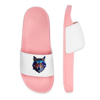 Wolves Silhouette Nature Conservation Animal Welfare Wolf - Women’s Pool Sliders - light pink - Front