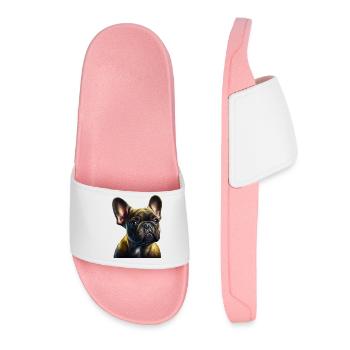 Français Bulldog Frenchie Französische Bulldogge - Claquettes Femme - rose clair - Devant