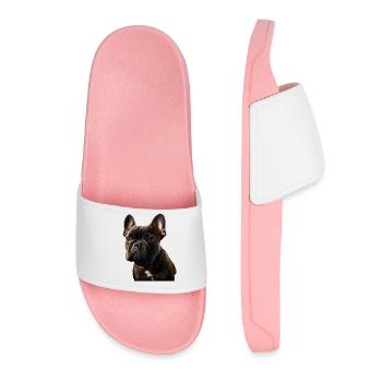 Français Bulldog Frenchie Französische Bulldogge - Claquettes Femme - rose clair - Devant