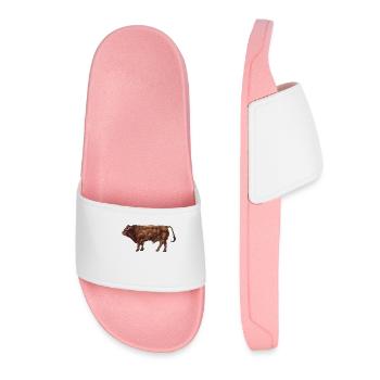Dessin d’un bœuf limousin - Claquettes Femme - rose clair - Devant
