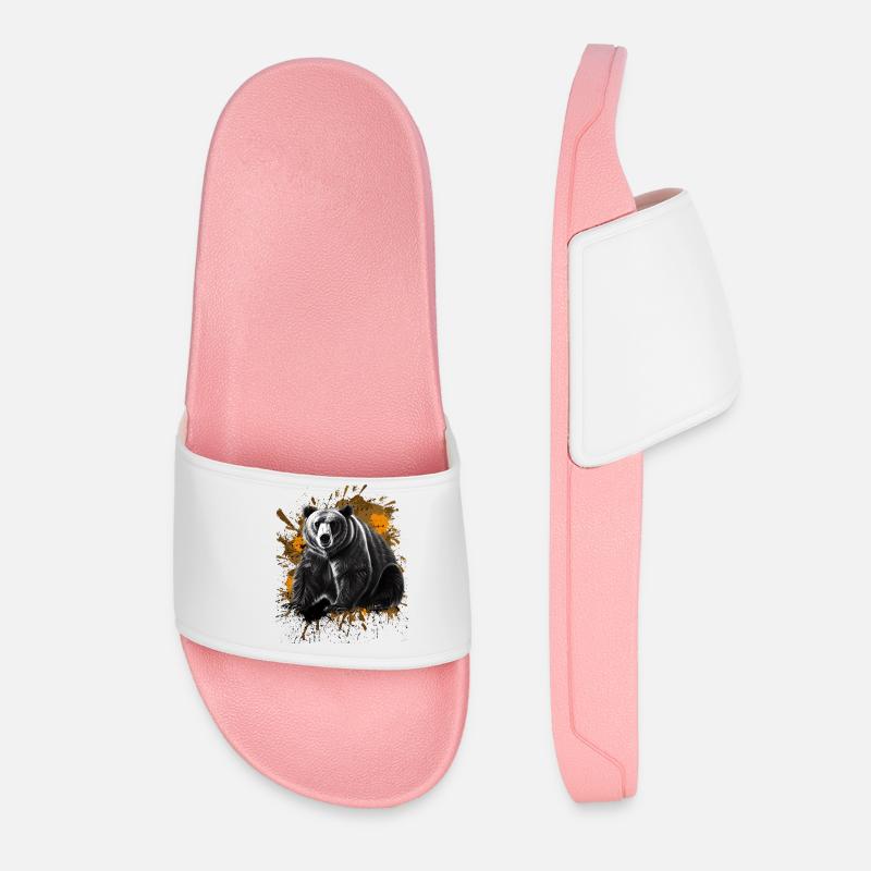 Bär - Frauen Badelatschen - Hellrosa