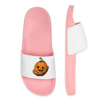 Kawaii Halloween Fusion: Kürbis-Taco - Frauen Badelatschen - Hellrosa - Vorne