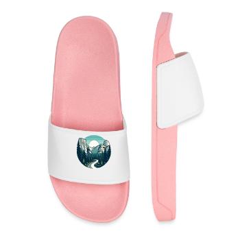 Landscape, Mountains, Forests, Sun - Women’s Pool Sliders - light pink - Front