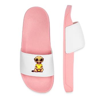 Erdmännchen Mit Sonnenbrille Meerkat - Frauen Badelatschen - Hellrosa - Vorne