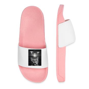 Selfie de chats drôles devant des OVNIS chat OVNI - Claquettes Femme - rose clair - Devant
