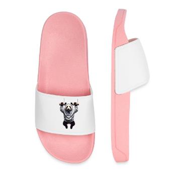 Drôle Panda Ours Chill Out Amoureux des animaux Chill - Claquettes Femme - rose clair - Devant
