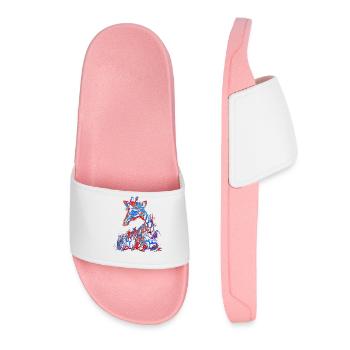Girafe motif animal amoureux des animaux safari - Claquettes Femme - rose clair - Devant