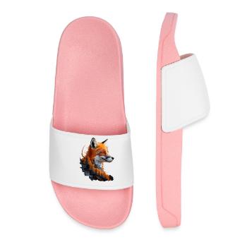 Fox Lover Woodland Flowers Art Foxes Cute Fox - Women’s Pool Sliders - light pink - Front