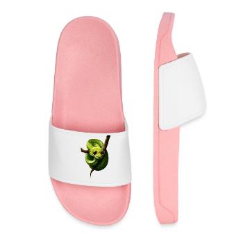 Green Tree Python Snakes Lover Terrarium - Women’s Pool Sliders - light pink - Front
