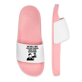 We will not follow leaders who fear questions - Women’s Pool Sliders - light pink - Front