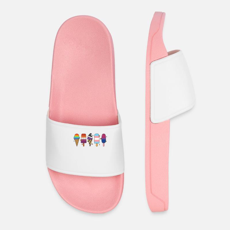 LGBTQ Pride Eis Design – Liebe Vielfalt CSD - Frauen Badelatschen - Hellrosa