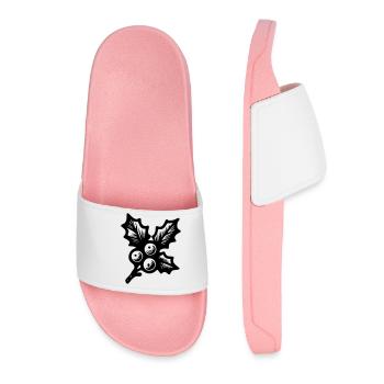 Christmas holly - Women’s Pool Sliders - light pink - Front