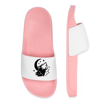 Loup de lune avec constellation - Claquettes Femme - rose clair - Devant