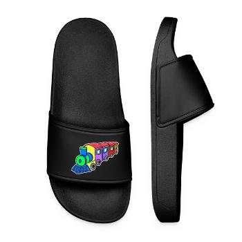 Railway Steam Locomotive Children - Women’s Pool Sliders - black - Front