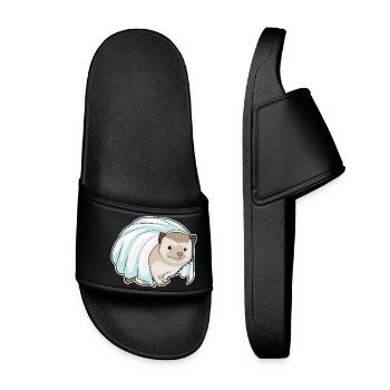 Hedgehog Bridal Veil Wedding - Women’s Pool Sliders - black - Front