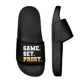 Game Set Match Prost Tennis Paddle Bier - Frauen Badelatschen - Schwarz - Vorne