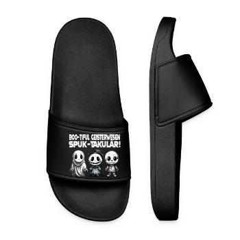 Geisterwesen Spruch Halloween Design - Frauen Badelatschen - Schwarz - Vorne