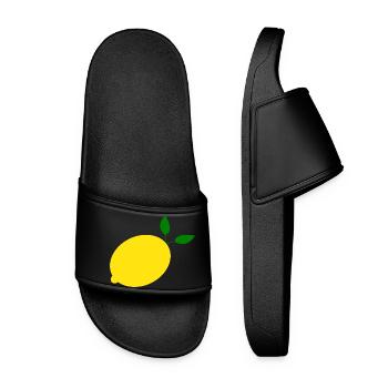 Zitrone Limone Limette - Frauen Badelatschen - Schwarz - Vorne