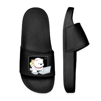Dog Korean - Japanese Style 05 - Women’s Pool Sliders - black - Front