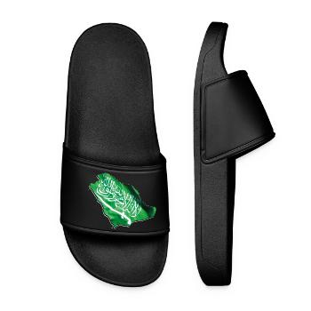 Saudi-Arabien Flagge in Saudi-Arabien Landkarte - Frauen Badelatschen - Schwarz - Vorne