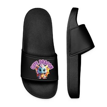 Cute Dragon - Women’s Pool Sliders - black - Front