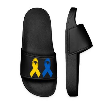 Boucles de paix pour l’Ukraine - Claquettes Femme - noir - Devant