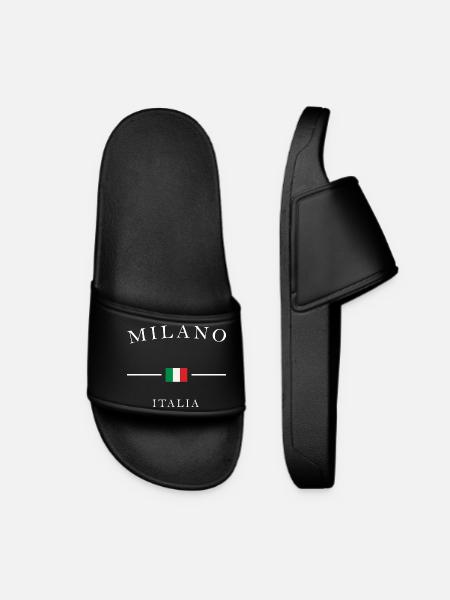 Milan Italy Logo Noir - Women’s Pool Sliders - black