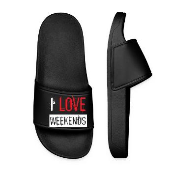 Love Red Paint Splatter Distressed Urban Design - Women’s Pool Sliders - black - Front