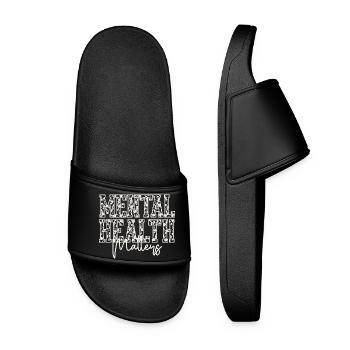 Chemise fleurie Mental Health Matters – Santé mentale - Claquettes Femme - noir - Devant
