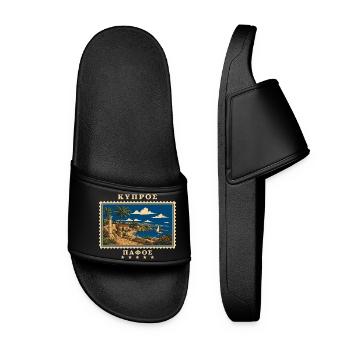 Zypern Paphos Vintage Reisemarke - Frauen Badelatschen - Schwarz - Vorne