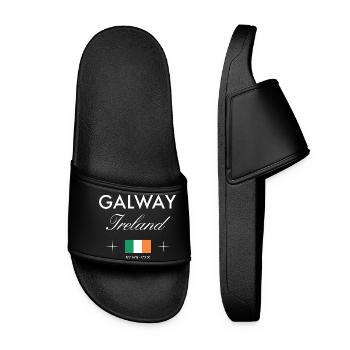Galway Ireland Coordinates Travel Souvenir - Women’s Pool Sliders - black - Front