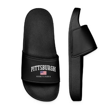 Pittsburgh Arc with Flag - Frauen Badelatschen - Schwarz - Vorne