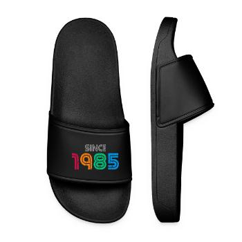 Seit 1985 | Vintage-Retro-Farbenes Jahr - Frauen Badelatschen - Schwarz - Vorne