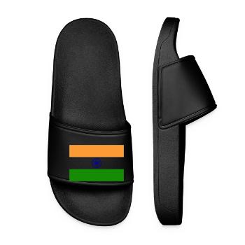 Drapeau Inde / Indian flag - Claquettes Femme - noir - Devant