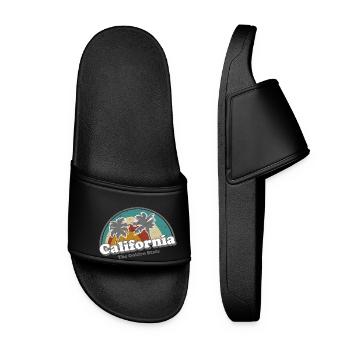 California Retro Surfer Regenbogen vintage 70er - Frauen Badelatschen - Schwarz - Vorne
