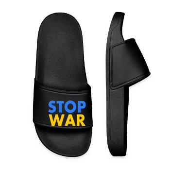 Stop war - Women’s Pool Sliders - black - Front