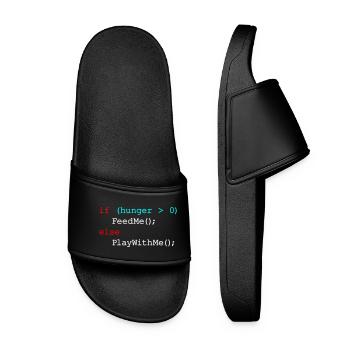 If hunger feed me else play with me - JavaScript - Women’s Pool Sliders - black - Front