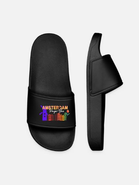 Amsterdam Skyline Tulip Gradient - Women’s Pool Sliders - black