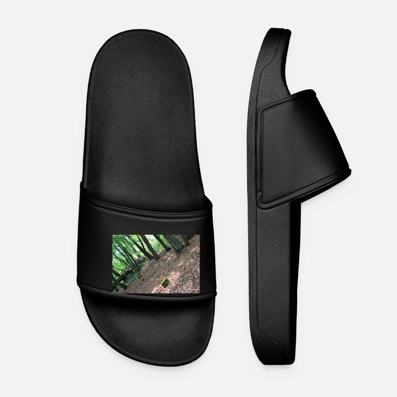 Forest Tree Trees Walk Nature Forester Poster - Women’s Pool Sliders - black