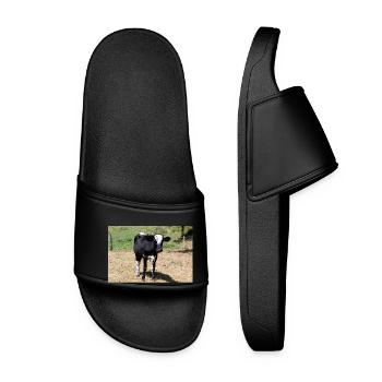 Cow Poster - Women’s Pool Sliders - black - Front