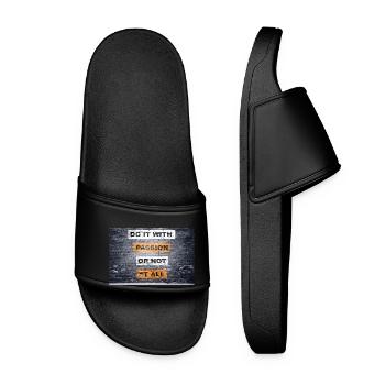Do it with passion or not at all saying lettering - Women’s Pool Sliders - black - Front